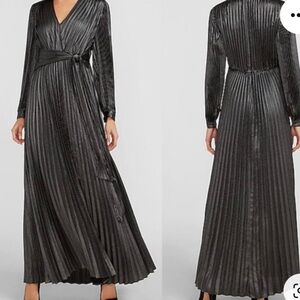 Express Satin/ Metallic pleated dress . Brand new with tags